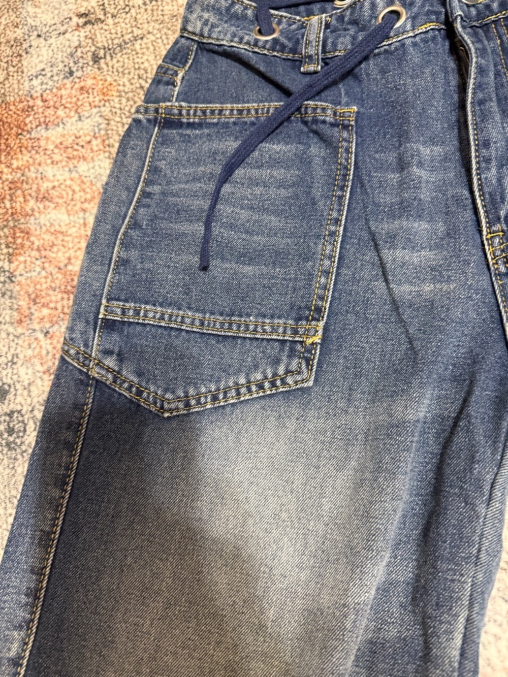 SHEIN Dark Blue Wide Leg Jeans with Front Patch Pockets - Picture 3 of 6
